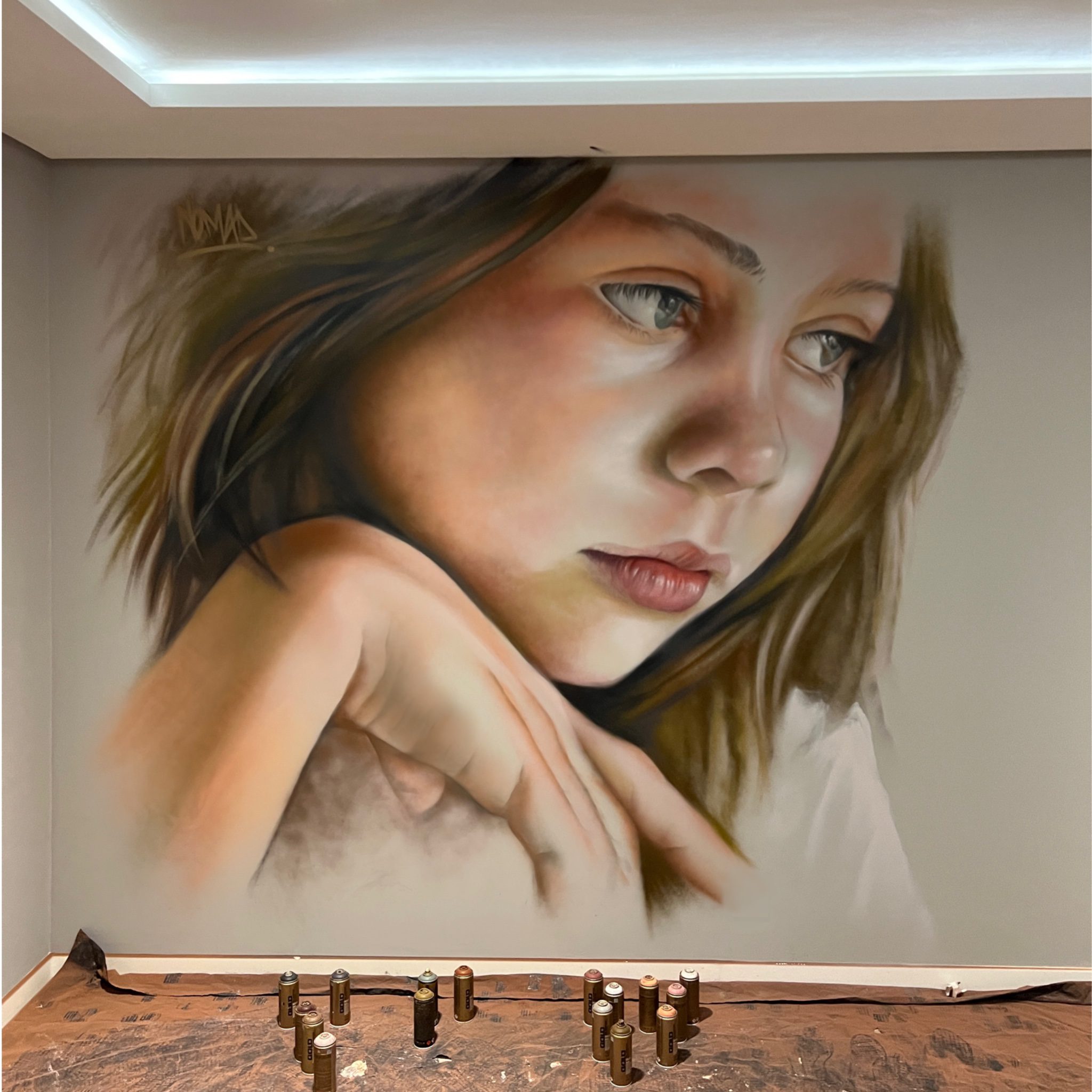 Custom spray-painted portrait artwork by Nomad Gallery